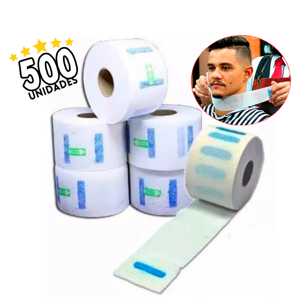 Gola Higiênica Descartável 5 Pacotes 500 Unidades de barbearia e salões de beleza