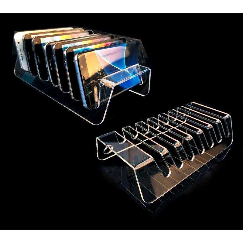 Suporte De Exibição De Celular Em Acrílico, Suporte De Exibição De Modelo De Celular De 7 Dígitos E 12 Dígitos Com Várias Portas, Suporte De Carregamento E Colocação De Celular E Tablet em Oferta na Shopee