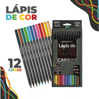 Lapis De Cor Carbon 12 Cores Redondo Leo&leo em Oferta na Shopee