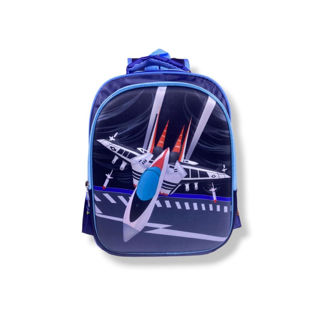 Mochila Infantil Avião Espacial Grande Menino Escolar Passeio Capa 3D 22L