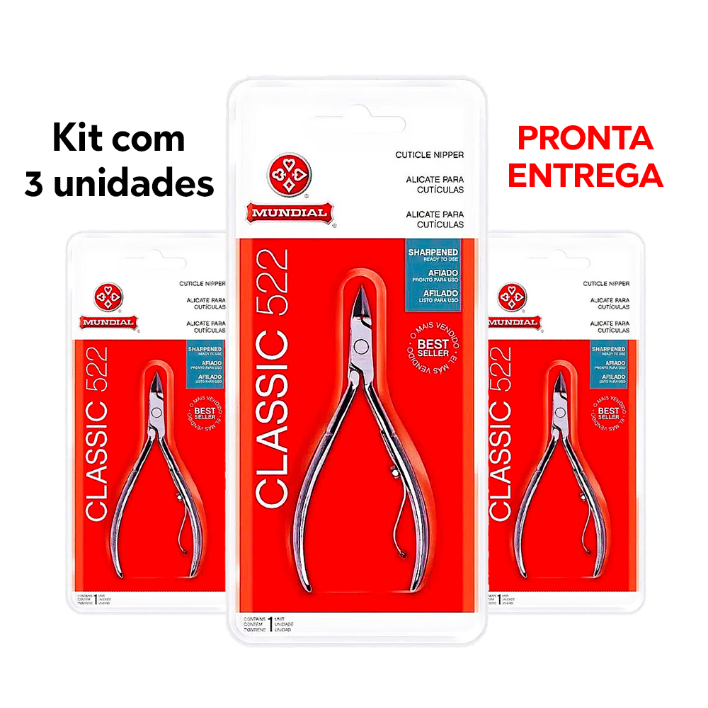 Alicate de Cutícula Unha 522 Mundial Aço Original