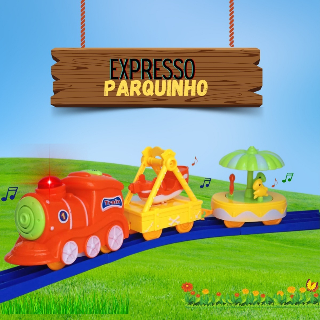 Brinquedo Trenzinho Locomotiva Bebê Infantil Pista Ferrorama Luzes Som Trem Presente Diversão
