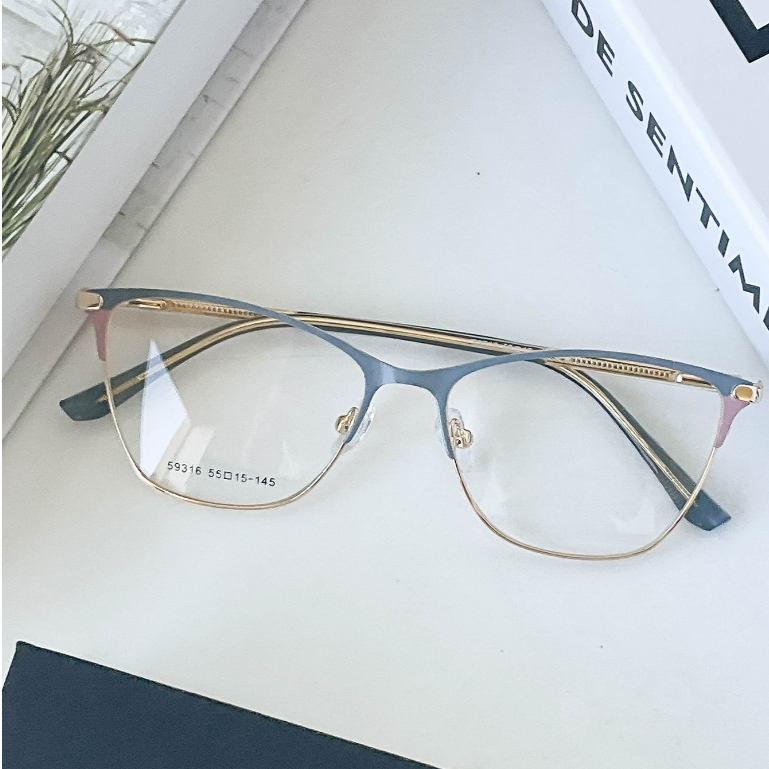Armação Para Óculos de Grau Feminino Metal moda 59316 em Oferta na Shopee