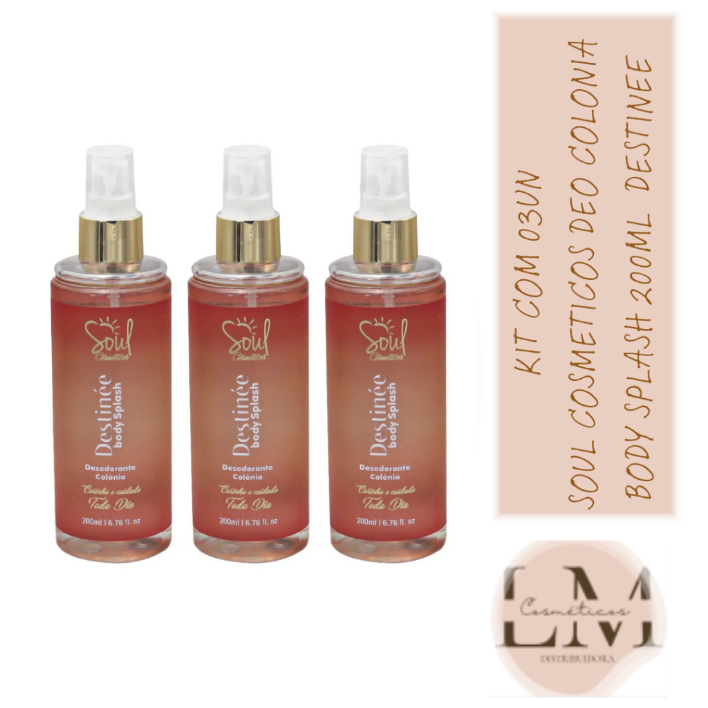 Kit com 03un Body Splash Destinée Desodorante Colônia 200ml - Soul Cosmeticos em Oferta na Shopee