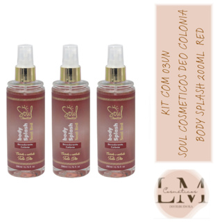 Kit com 03un Body Splash Red Desodorante Colônia 200ml - Soul Cosmeticos em Oferta na Shopee