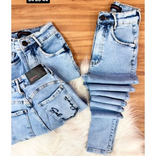 Calça Skinny Jeans Feminina Coladinha Cintura Alta Sal E Pimenta Pimenta Doce em Oferta na Shopee