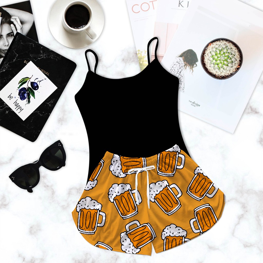 Pijama Feminino Baby Doll Preto Estampa Cerveja Adoro uma Gelada em Oferta na Shopee