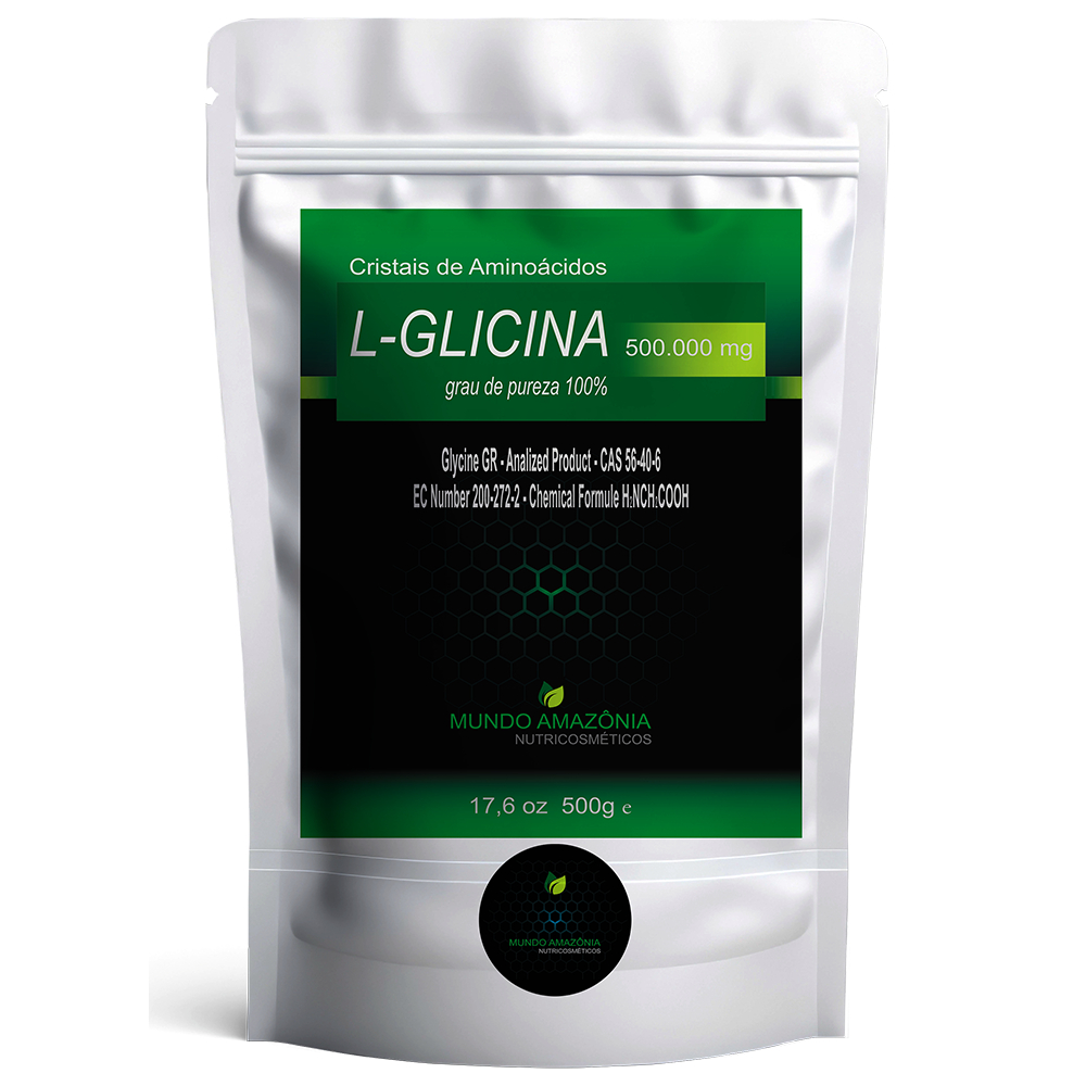 Glicina 100% Pura em Pó 500g Importada - Mundo Amazônia