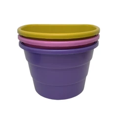 Kit 03 Vasos de parede plástico Arandela meia lua cuia 3,3L