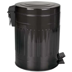 Lixeira Retrô Preta 5l Inox Cozinha Banheiro Escritório Mor