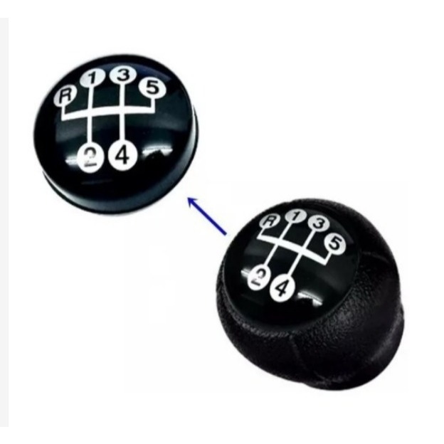 Tampa aplique Emblema Bola Manopla Cambio Corsa/Celta/Astra/Zafira/Vectra/Novo Corsa/Meriva/Montana Até 2011 Preta