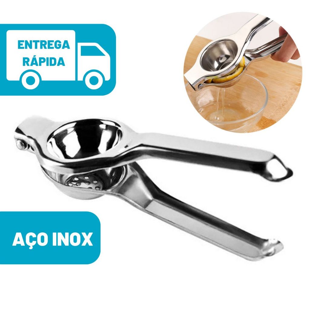 Espremedor De Limão E Frutas Amassador Aço Inox Manual 20 cm