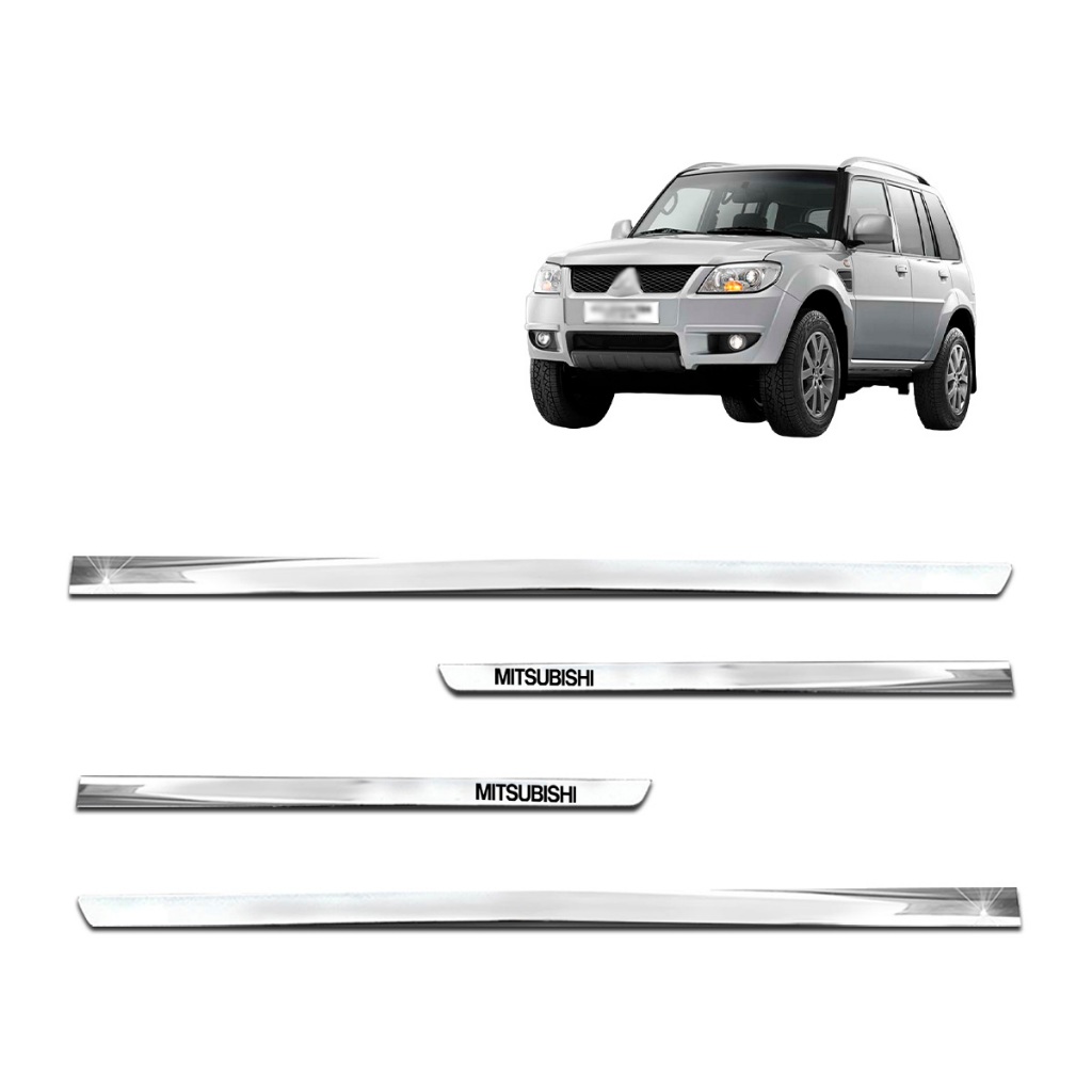 Friso Lateral Slim Inferior Adaptável para L200 Outdoor -Triton /Outlander /Airtrek /Eclipse /Pajero /Lancer /ASX