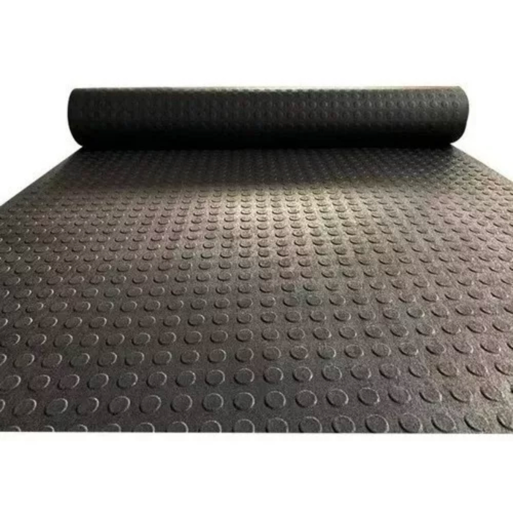 6m Piso Moeda Emborrachado 3mm x 1mt Larg Preto Resistente Antiderrapante Garagens Rampas