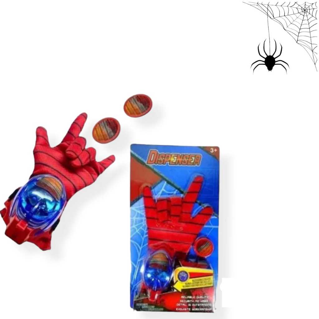 Luva Brinquedo Infantil Luva Homem Aranha Lança Discos Som E Luz