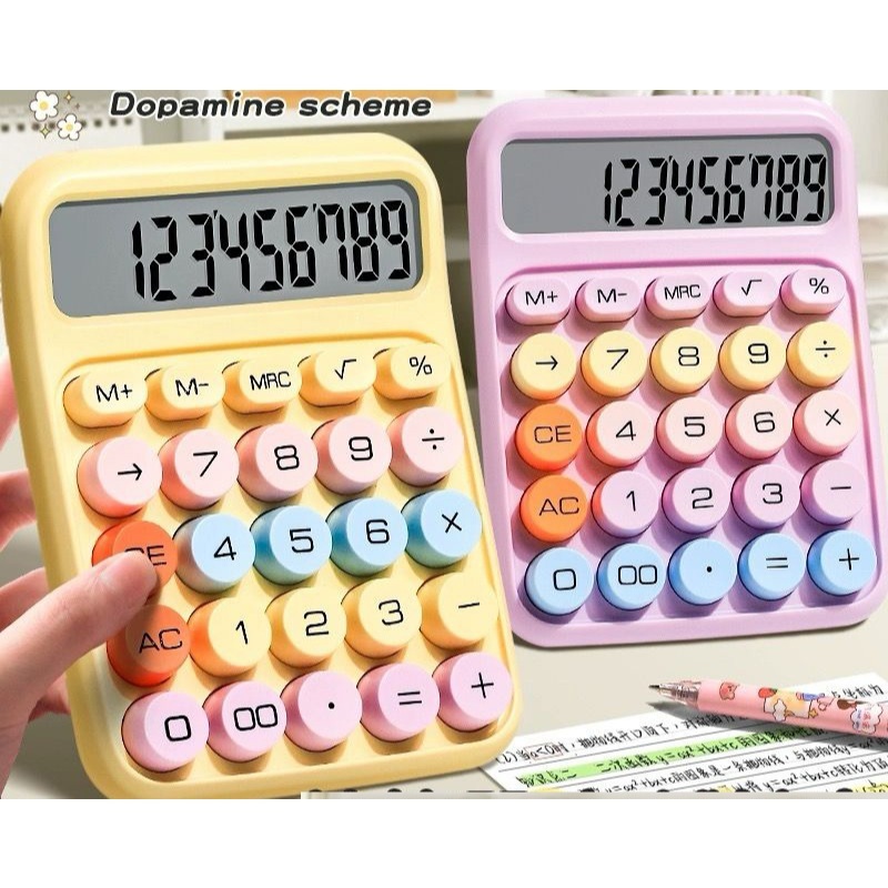 Calculadora Retrô - Teclado De 1 Peça Mecânico De 12 Dígitos COLORIDA em Oferta na Shopee