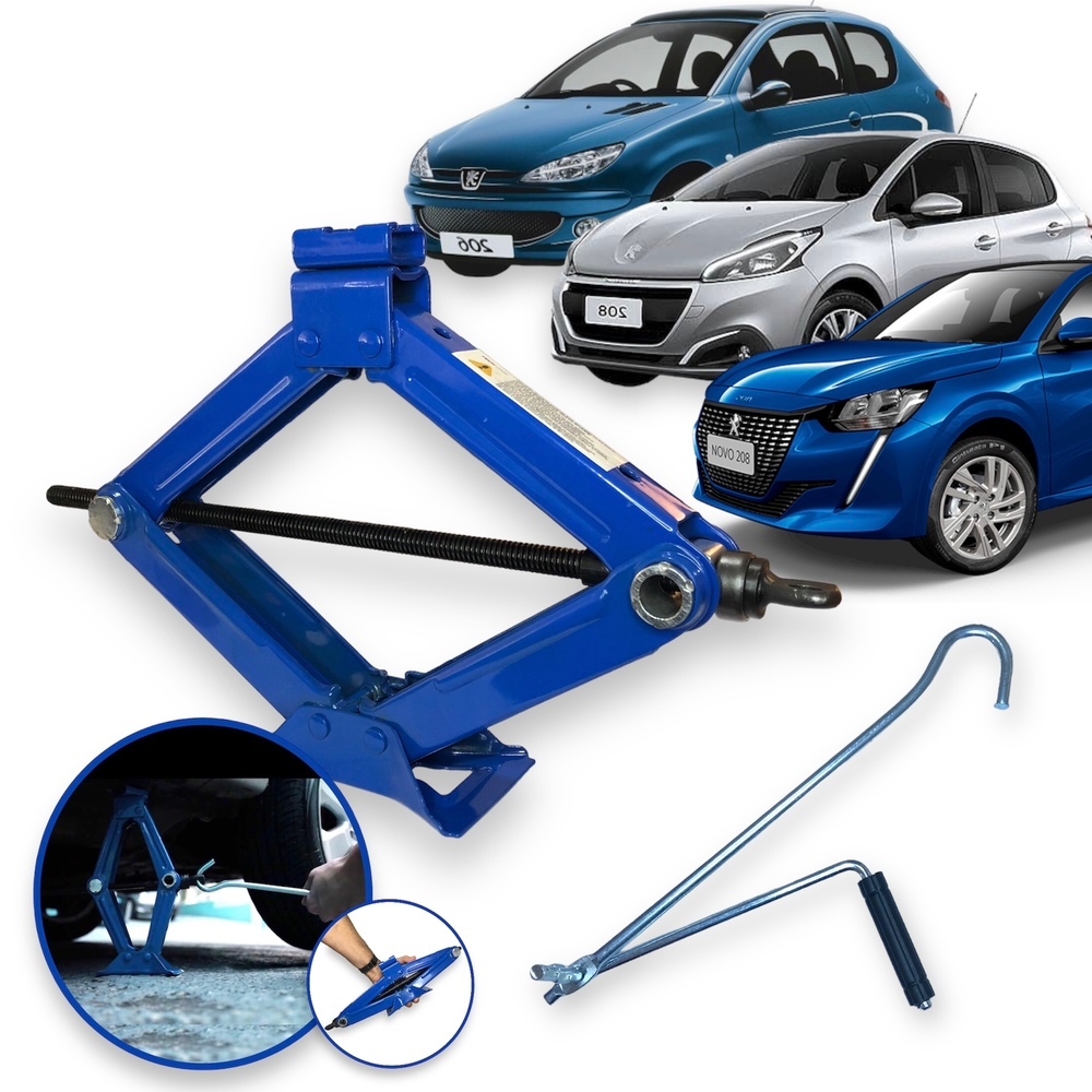 Macaco Tipo Sanfona Universal 1500 Kg Peugeot 208 automotivo