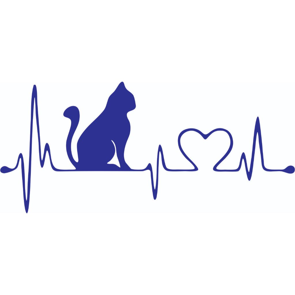 Adesivo Batimento Cardíaco Love Gato Pet para Carro - Vinil Resistente AD1035 SDF59E5F9DFW