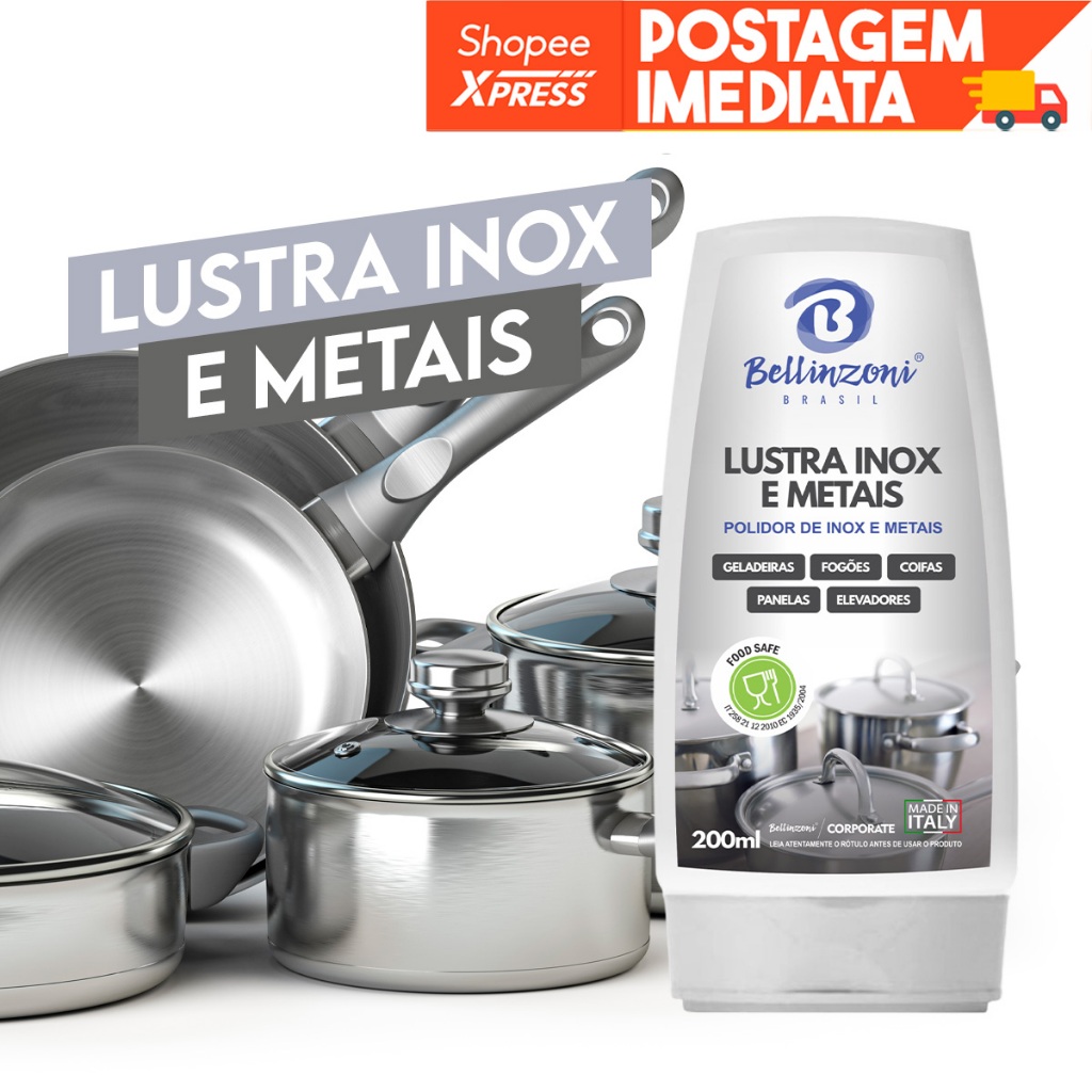 Limpa E Lustra Inox Bellinzoni 200ml - Desengordurante