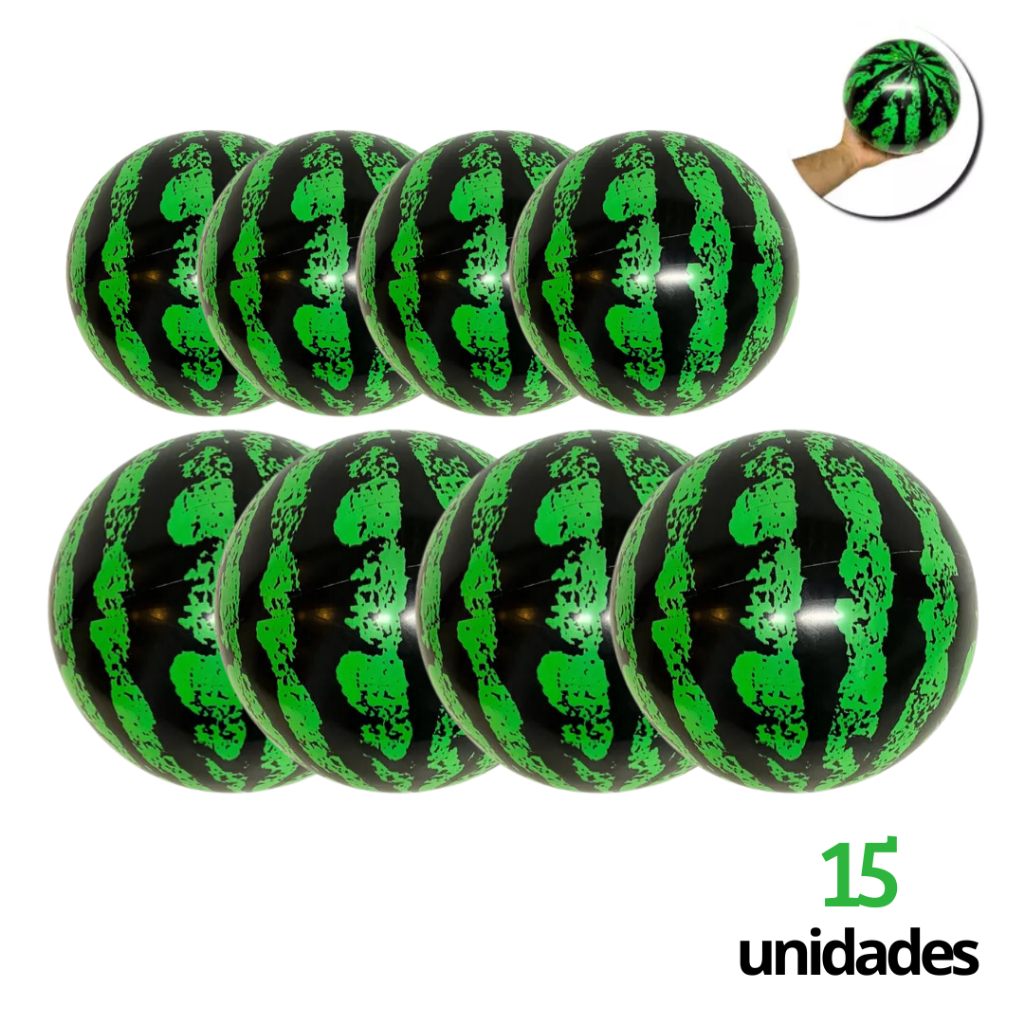 15 Bola Melancia de Vinil Festas, Praia e Eventos 25x25cm em Oferta na Shopee