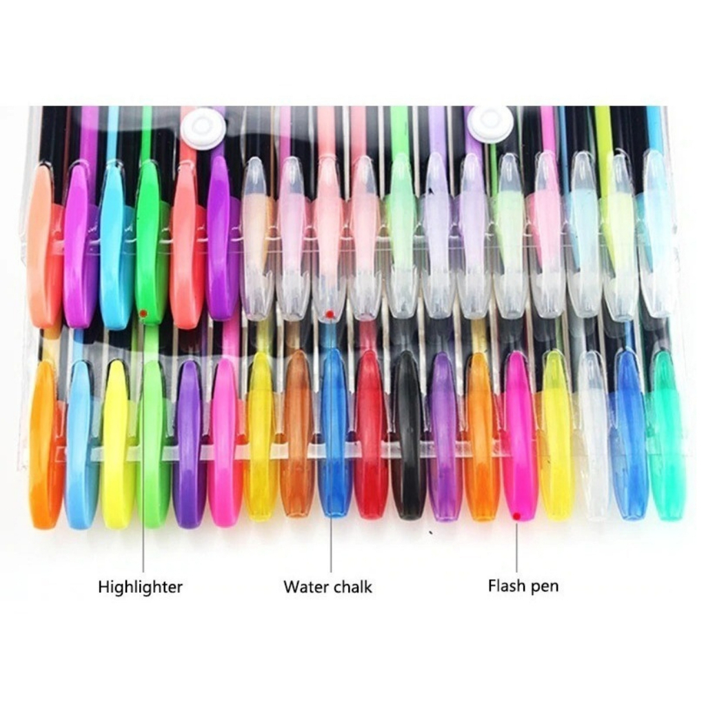 Kit de 48 Canetas Gel Color ColorGel Ink Glitter Pastel Neon Metálico Escolar-Promoção
