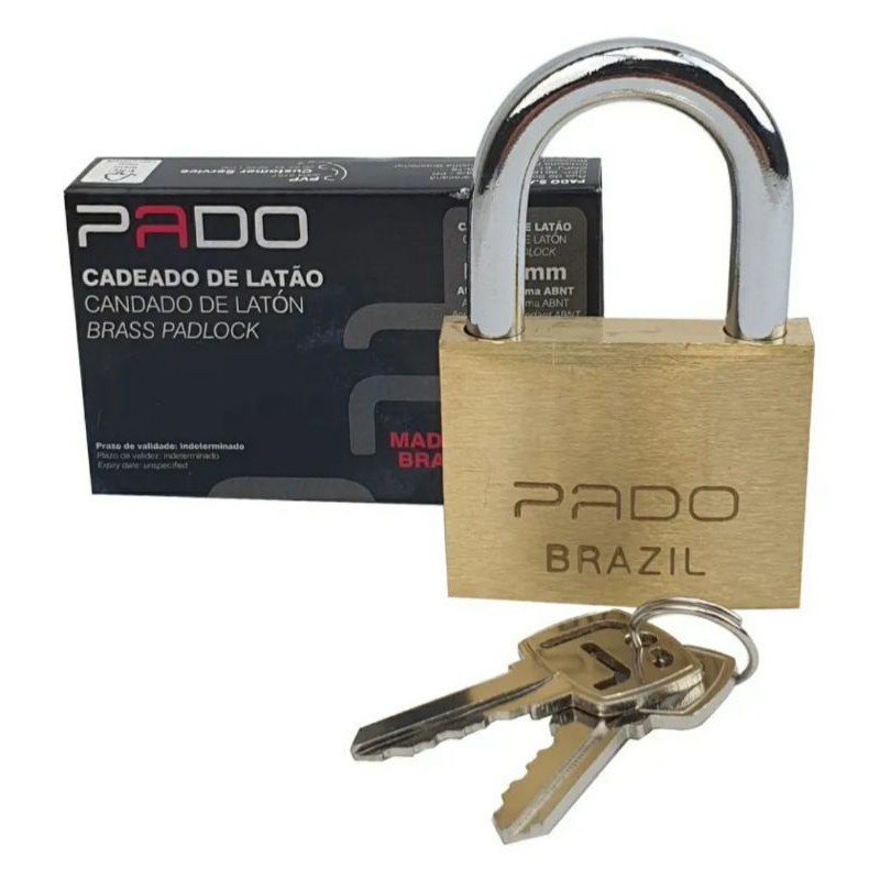 Cadeado 20mm, 30mm, 35mm, 40mm, 60mm, 2 chaves - PADO