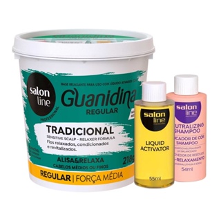 Creme Relaxante Guanidina Tradicional Alisa e Relaxa Regular Médio 218g Salon Line - 1 Unidade em Oferta na Shopee