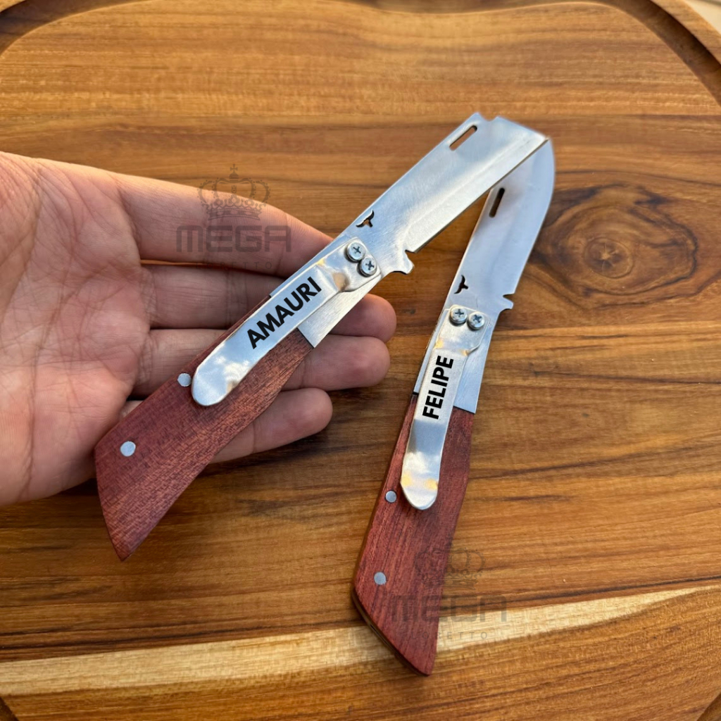 Canivete Barretos Com Presilha Estilo Zebu Cabo Madeira em Oferta na Shopee