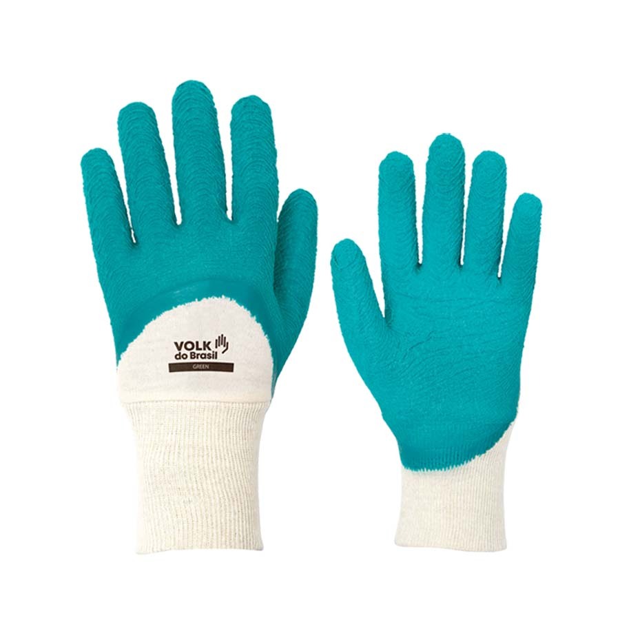 Luva Green Volk Emborrachada Corrugada Revestida Banho Latex em Oferta na Shopee