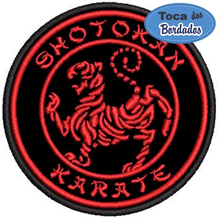 Patch Bordado Karate Shotokan 8,5x8,5 cm Cód.4055