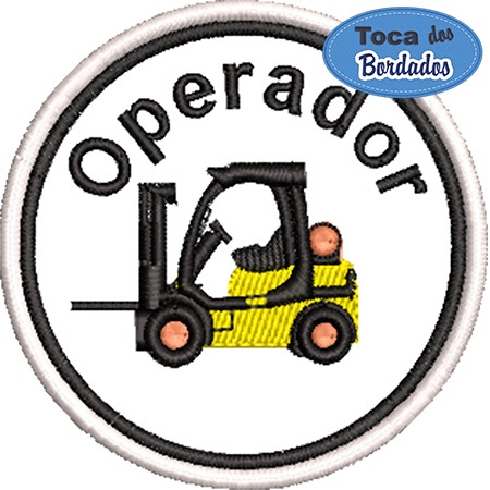 Patch Bordado Operador de empilhadeira 8x8 cm Cód.4717