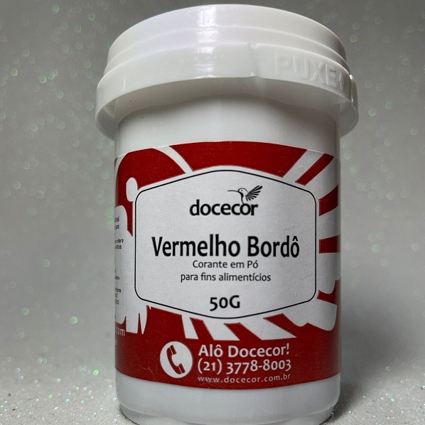 CORANTE EM PÓ VERMELHO BORDO 50G - DOCECOR - PARA USO CULINARIO MAÇA DO AMOR , PRONTA ENTREGA, ENVIO IMEDIATO.