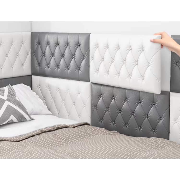 8 peças Rodapé de cama adesivos Anti-colisão 3D parede  cabeceira de cama decoração