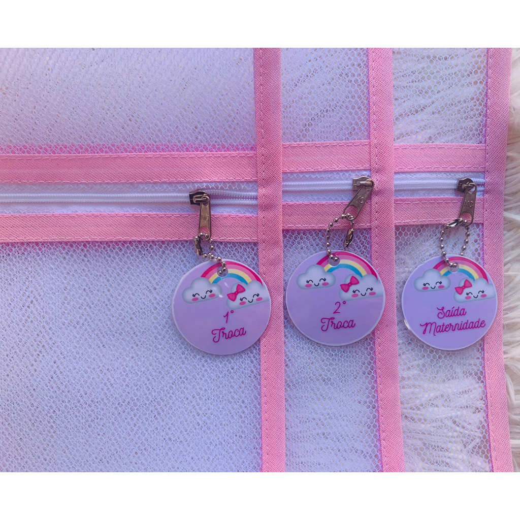 Kit 3 saquinhos maternidade + 3 tags de trocas e saída maternidade em Oferta na Shopee
