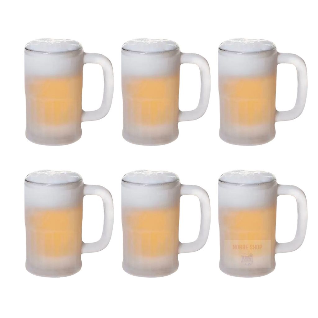 Kit 6 Canecas Chopp Vidro Libbey 355ml Zero Grau Steakhouse Outback Original