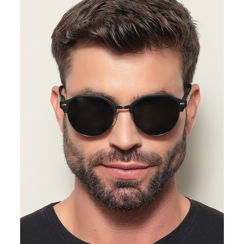 OCULOS DE SOL FORMADO ELIPTICA PERSONALIZADO DA MODA UNISSEX COM DESIGN REBITADO LENTE UV400
