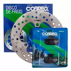 Disco Freio Traseiro + Pastilha Yamaha XTZ 150 CROSSER C/ABS 2019 2020 2021 2022 2023 2024 Cobreq