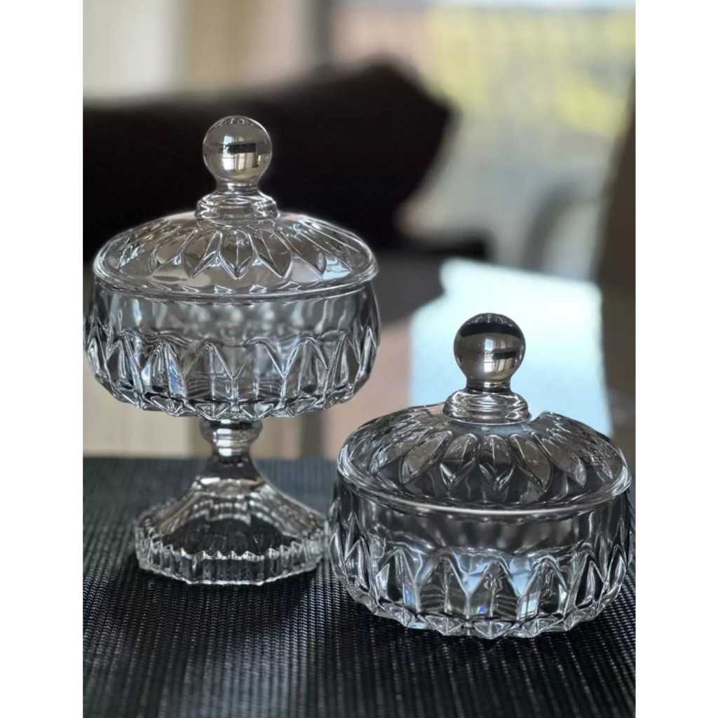 Kit 2 Bomboniere Potiche Baleiro Porta Doce Luise Cristal Wolff 92805 em Oferta na Shopee