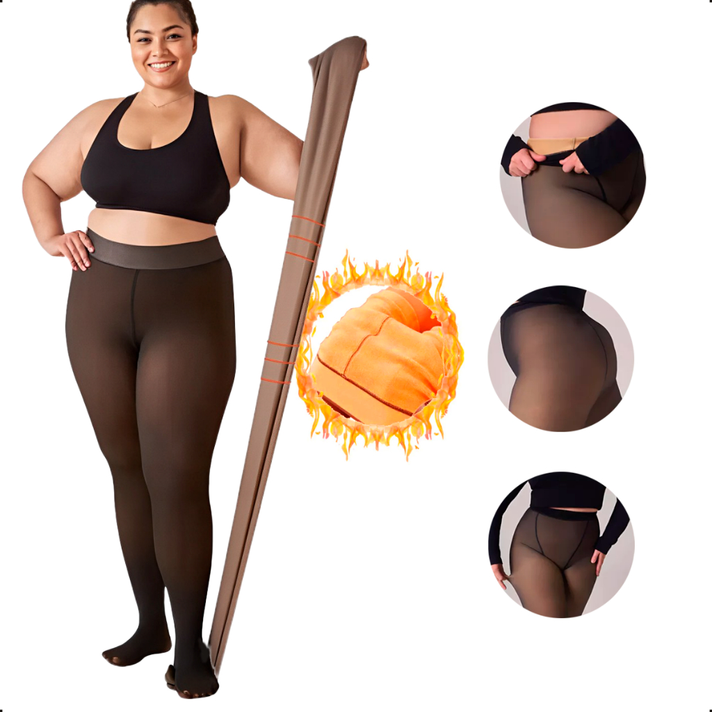 Meia Calça Feminina Plus Size G GG ao XXG Até o 54 Pelucia Forrada Translucida Lã Pelinho Térmica Grossa Super Elástica em Oferta na Shopee