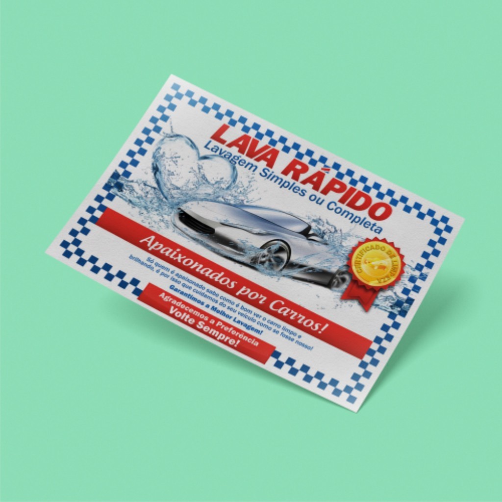 Tapete de Papel para Carros Papel Offset Biodegradável Limpeza Eficiente Personalizado com Sua Logo Lava Jato 33x48cm