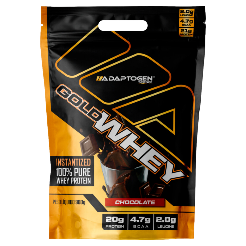 Gold Whey Protein Adaptogen 100% Concentrado Gourmet 900g RF