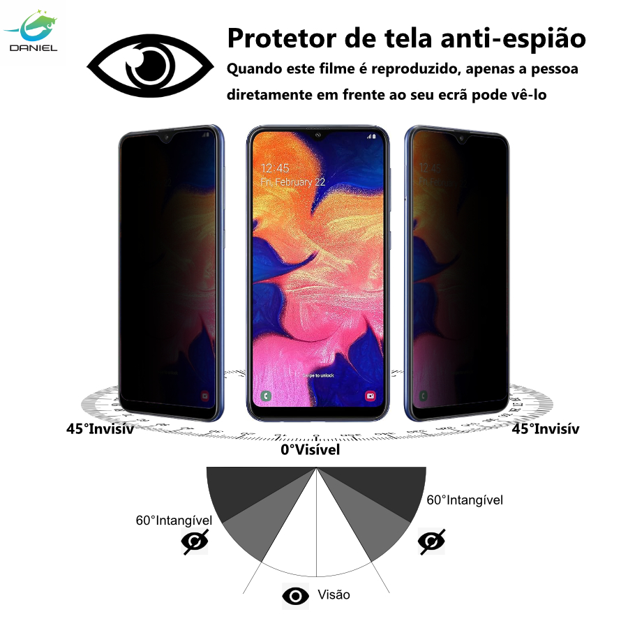 Película KIT 1 3 5 Premium Cerâmic Fosca Privacy Samsung A35 A50 A51 A52 A52S A53 A54 5G A71 A72 A73 Filme prova explosã