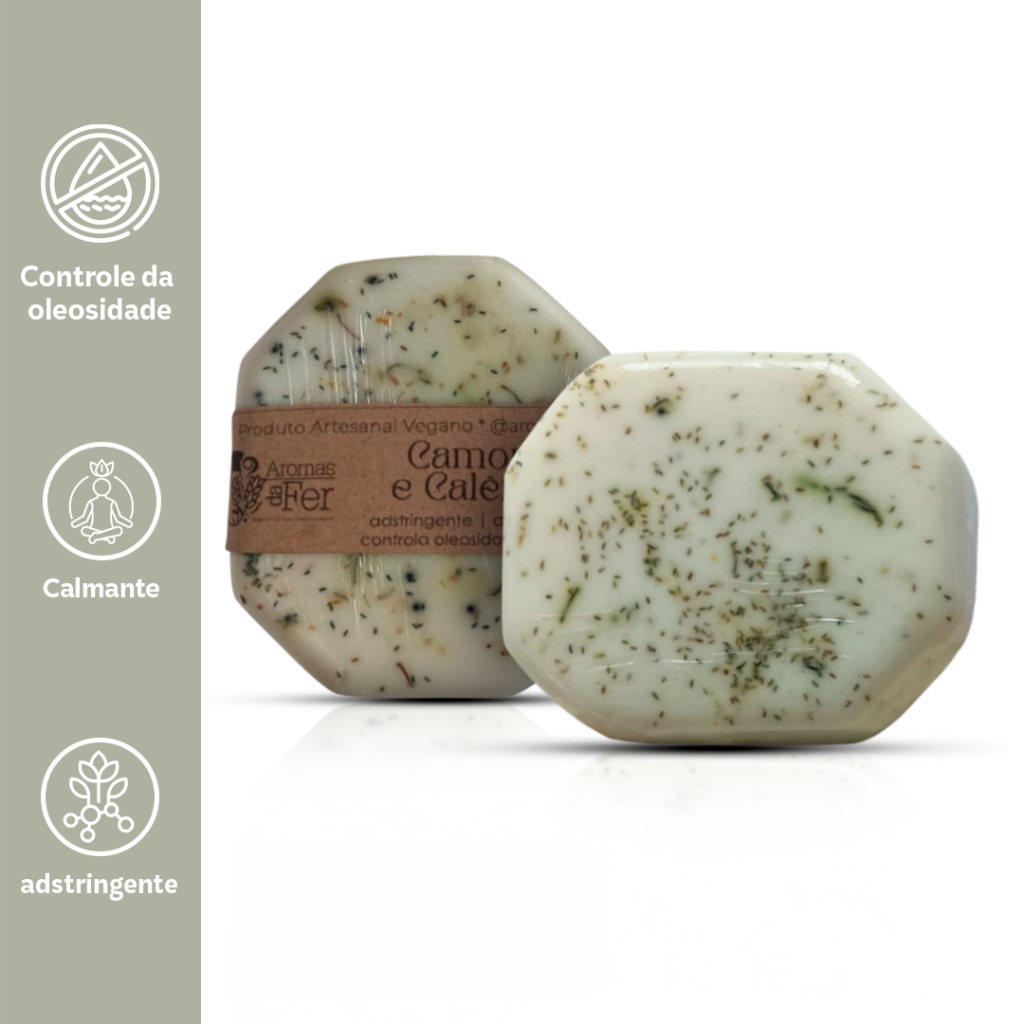 Kit 3 Sabonete Artesanal Cicatrizante de Camomila e Calêndula em Oferta na Shopee