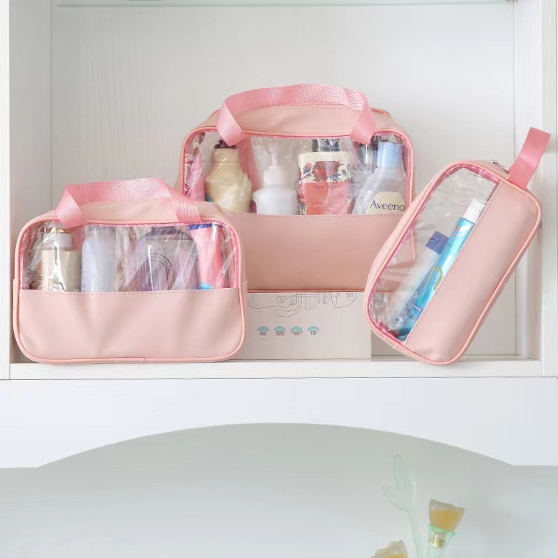 Bolsa Portátil Transparente Para Viagem Cosméticos Produtos De Higiene Pessoal