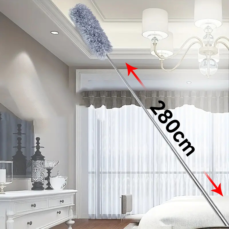 2,8m Ajustável Telescópica Dobra Duster/Casa Telhado Aranha Teia Teto Cama Mesa Cleaner/Escova De Limpeza De Poeira