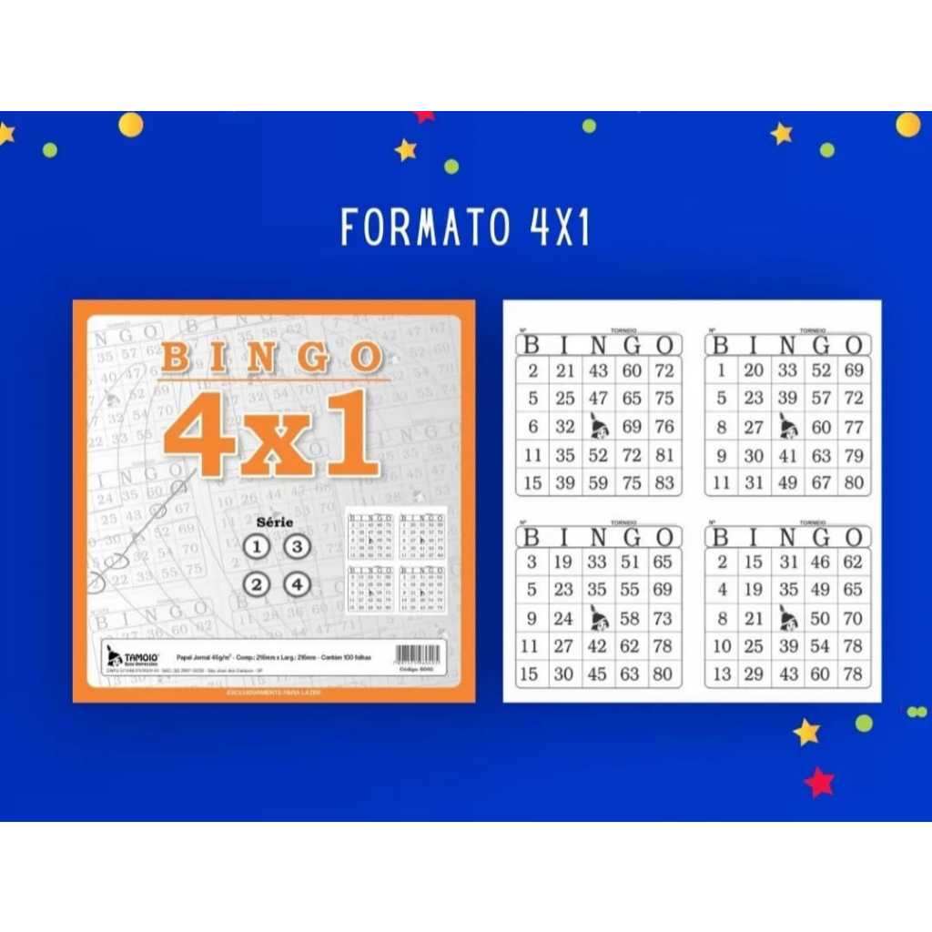 1.200 CARTELAS DE BINGAO 4X1 em Oferta na Shopee