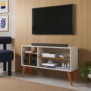Rack de Sala e Quarto Para Tv Com Nichos e Pé Palito em Oferta na Shopee