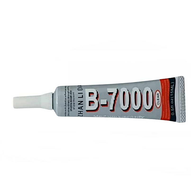 Cola Celular Telas Frontal Touch B7000 T7000 15ml + Elastico  Co-la Adesiva Multiuso B 7000 Display Celulares B7000 Podem usar essa cola em metal, vidro, cerâmica, pedra, madeira de bambu, couro, PVC, PP, película fina, tecido, componentes eletrônicos, pl