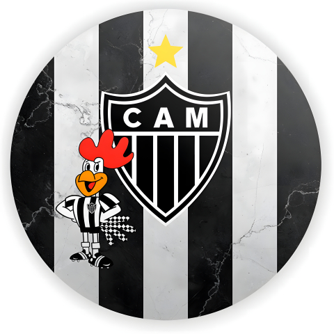 Painel Festa Infantil Redondo Atletico MG, mascote galo + Arco, Suporte incluso. Fazemos personalizado com qualquer tema. Confeccionado em Lona fosca, impressão de alta resolução. cenário Circular p/ Decoração