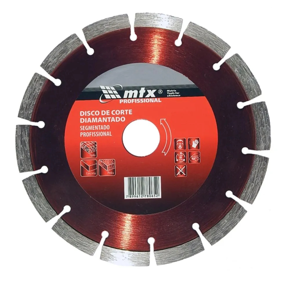 Disco De Corte Diamantado Segmentado 7Pol. 180mm X 25,4mm Profissional Serra Mármore Circular - Home & Living